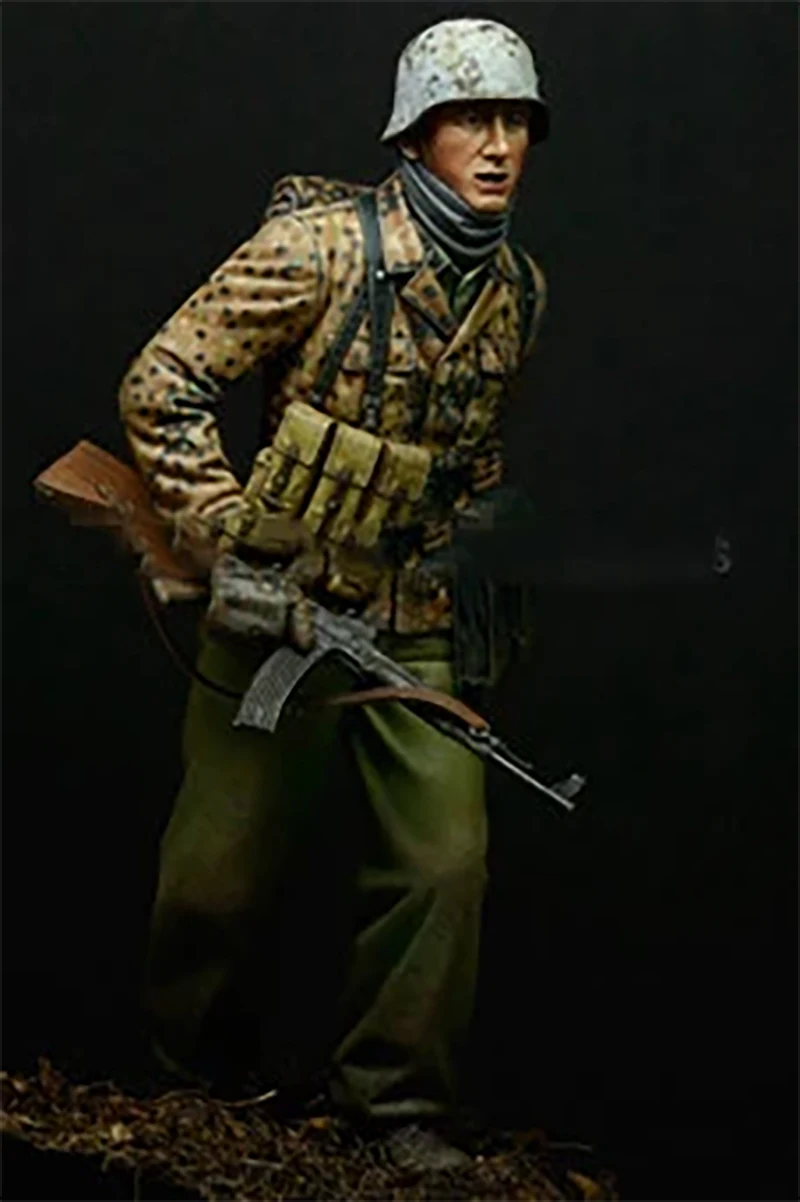 Lot De 3 Figurines Résine 1:35 - Soldats Allemands Avec Traîneau - WW2 à Peindre