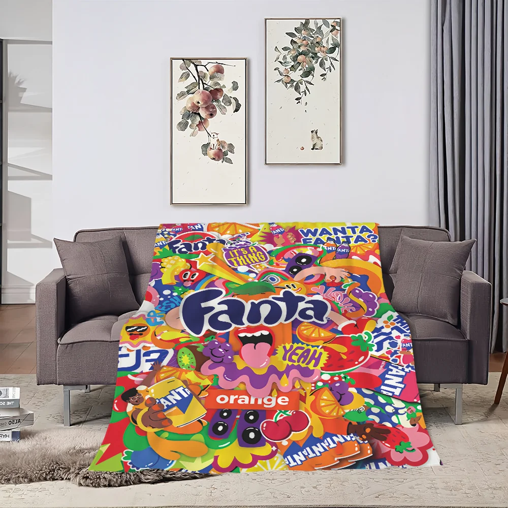F-Fanta Logo Fashion Blanket Skin friendly comfort warm soft plush blanket suitable sofa living room office bedroom 4