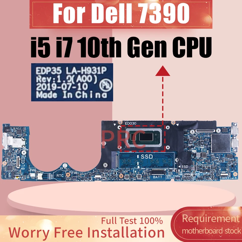 LA-H931P For Dell XPS 13 7390 Laptop Motherboard 0XVGGW 0F3VKC 07G1Y1 i5/i7 10th Gen CPU 8G RAM Notebook Mainboard Tested - AliExpress