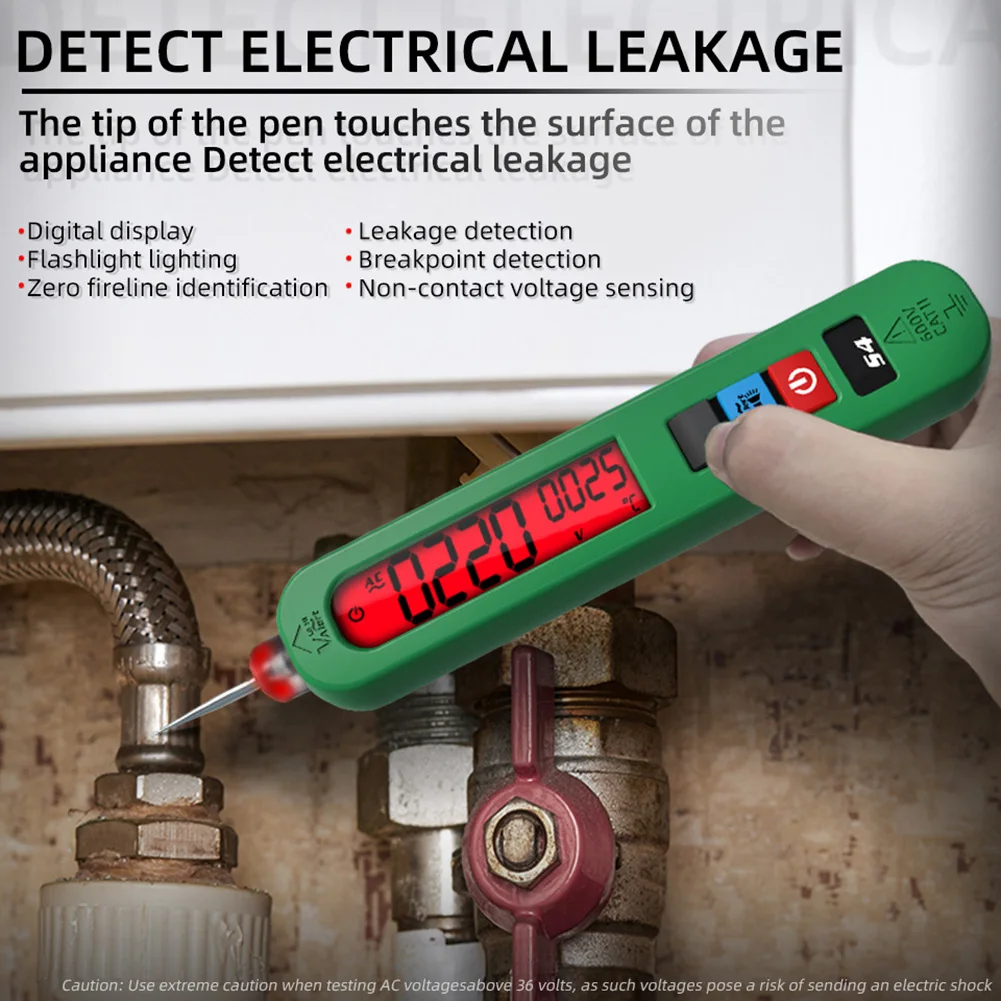 

1set Smart Test Pen LCD Display Rechargeable Built-in 3.7V 400mA Lithium Battery AC Voltage Test Induction Pen Power Tools
