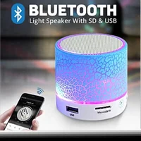Mini Bluetooth Speaker Wireless with LED Light USB SD Card AUX Subwoofer Portable for PC Mobile Phone