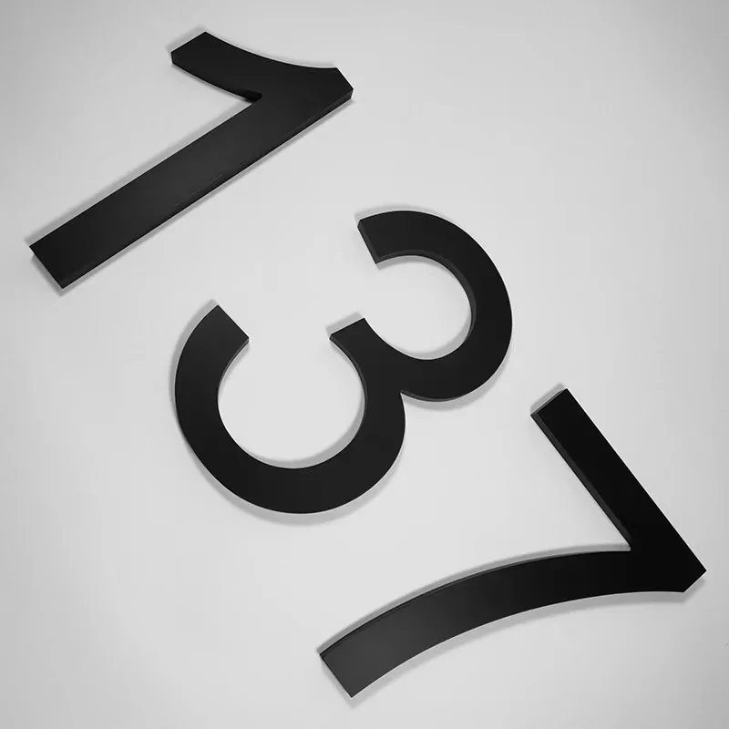 8 inch Floating House Numbers Outside Black Modern House Address Numbers Decor Visibility Signage Nail Kits 20cm house number signs house numbers number plate