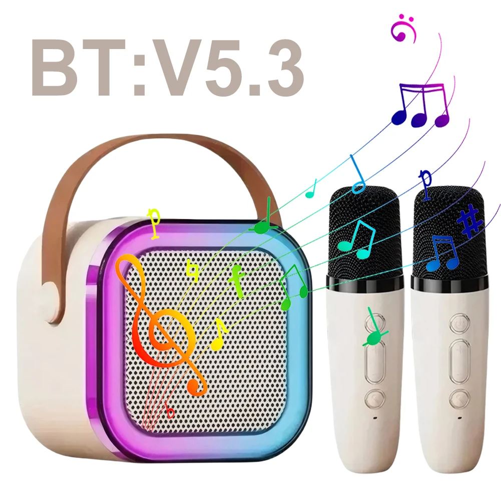 K12 Karaoke Machine Microfono Wireless Sistema Di Altoparlanti Bluetooth Hifi Stereo Surround Subwoofer Rgb Led Light Per Karaoke Domestico