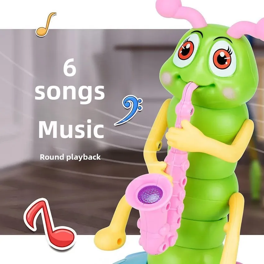 Electric Dancing Caterpillar Toy Children's Street Stall Toys Musical Twisted Bug Hot Sale Of The Season Hot Sale Cross-Border T