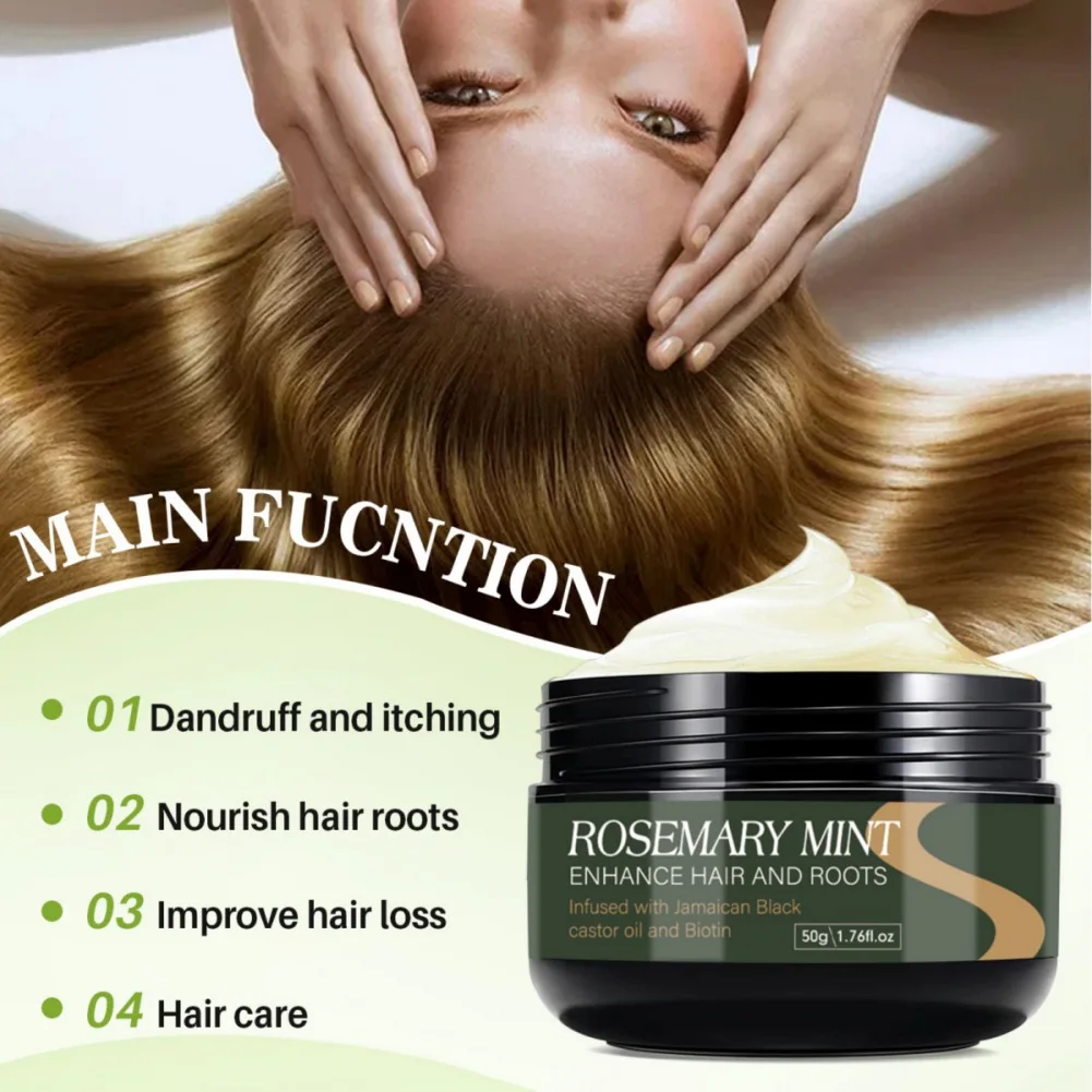 

50g Hydrating Rosemary Mint Hair Treatment Mask Scalp Repair Strengthen Dry Damaged Nourish Beauty Health Enhance Roots Growth