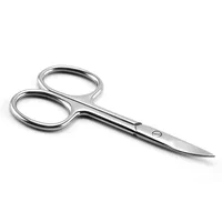 1 Pcs Stainless Steel Eyebrow Trimmer Dermaplaning Tool Professional Curved Head Makeup Scissors Tools 2