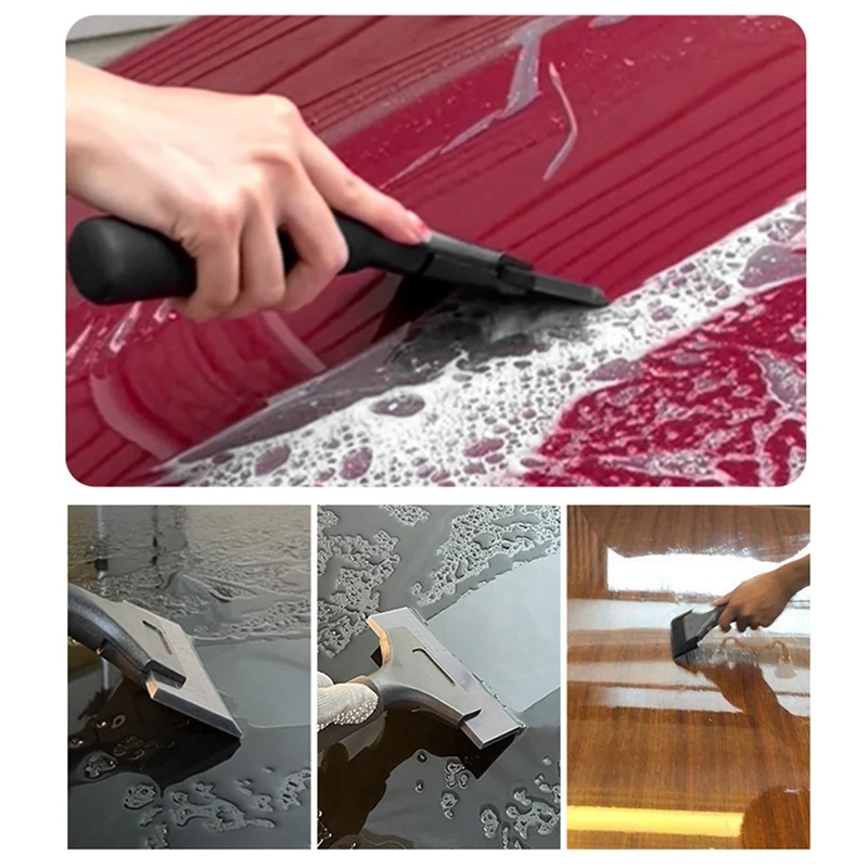 Aluminum Alloy Car Film Application Tool Short Handle Scraper Soft Rubber Scraper Water Board Car Film