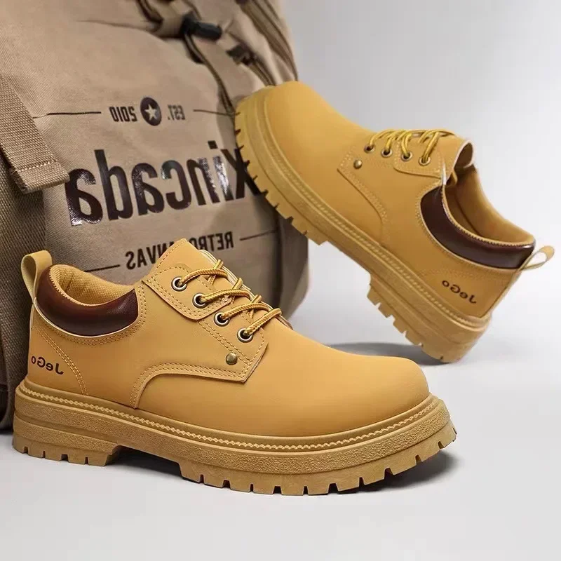 

Labor protection men's shoes, summer work waterproof, anti slip, wear-resistant large toe casual leather shoes, men shoes