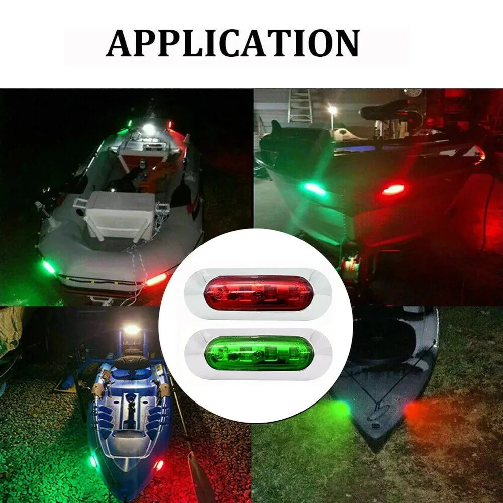 Marine Boat Lights 2Pcs LED 12-24V Waterproof Sailing Signal Warning Side Marker