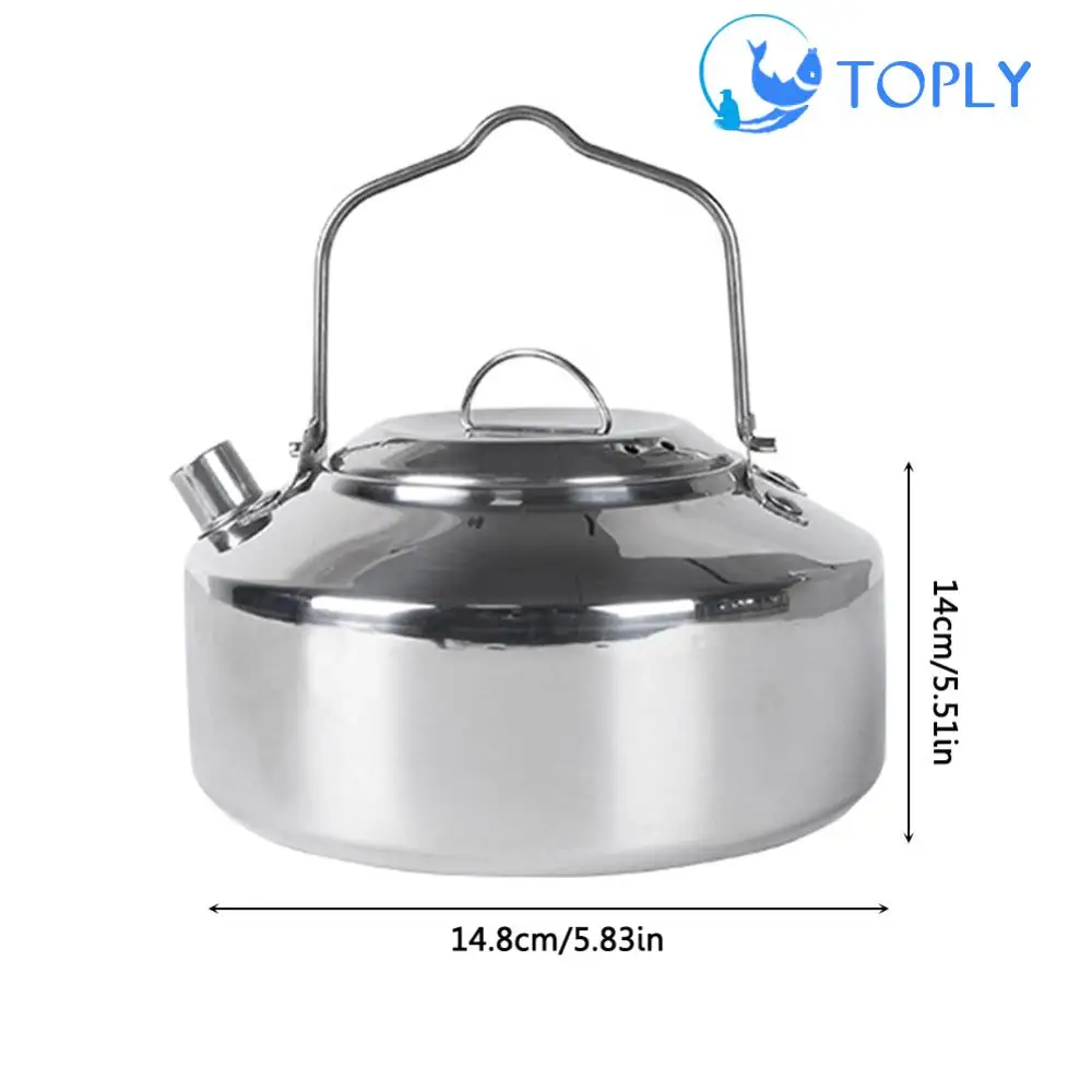 PortableTeaCoffeePotStainlessSteelMiniCampingTeapotLightweightBoilWaterKettle