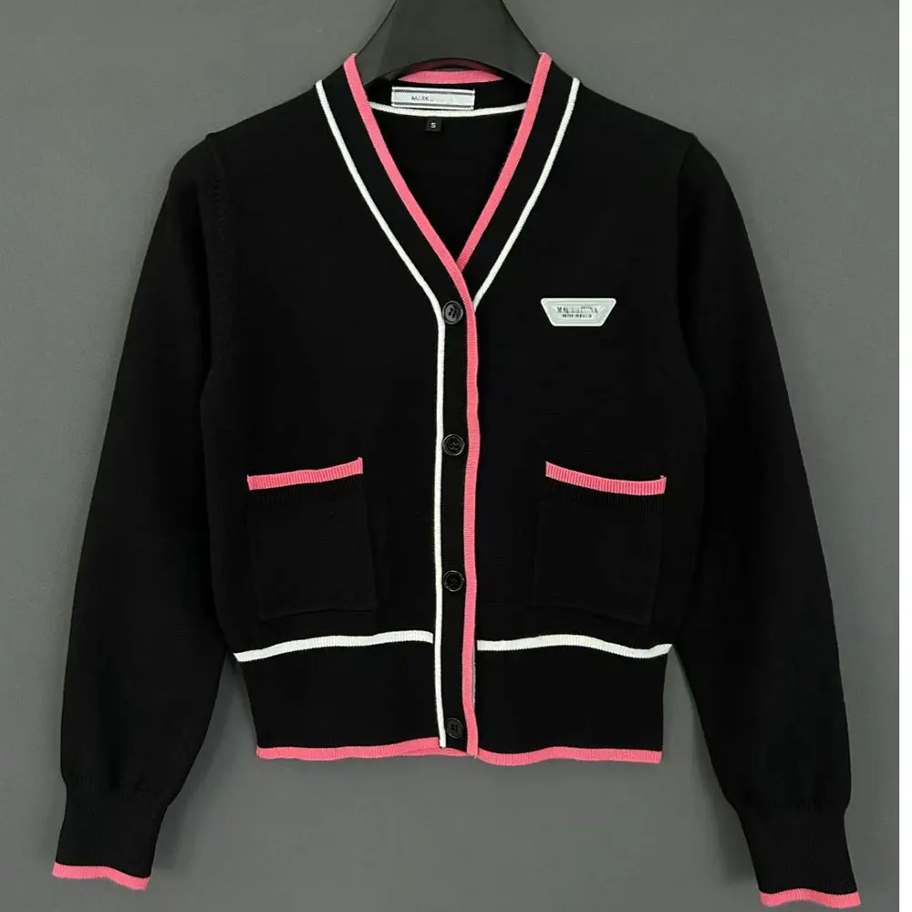 New rabbit velvet sweater for women's golf autumn and winter warm sweater, comfortable fit, warm and windproof,