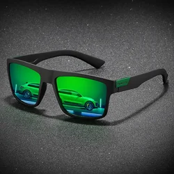 Polarized Sports Glasses for Men - TAC Lens, PC Frame, Classic Square Design, Full Coverage for Outdoor Activities (Green)
