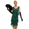 1920s Sleeveless Flapper Dresses Scoop Neck Great Gatsby Dresses Fringed Sequin Roaring 20s Dress Cocktail Party Costume 1