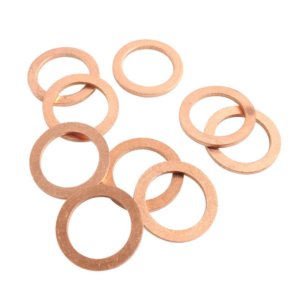 

25pcs 14mm Copper Oil Drain Plug Gasket Washer 007603-014106 Replaces Oil Drain Plug Washer Seals Kit Car Accessories