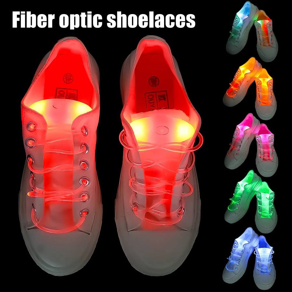Description Picture 2 of item1 Pair Colorful LED Flash Light Up Shoe Laces Party Disco Shoes Strap Glow Stick Shoelaces Boys Girls Multicolor Shoe Strings
