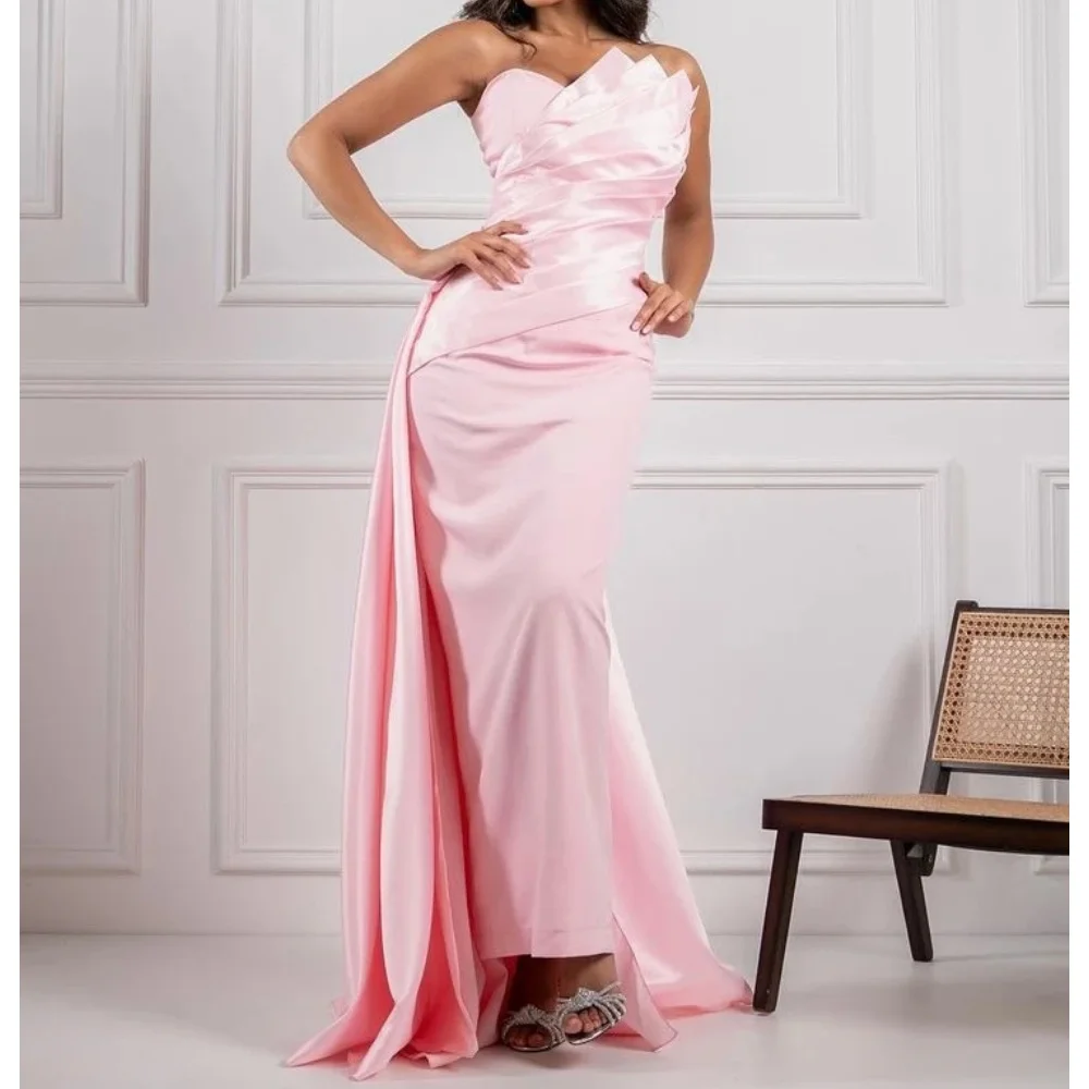 

Muloong Strapless Sweep Train Women Elegant And Pretty Luxury Prom Dress