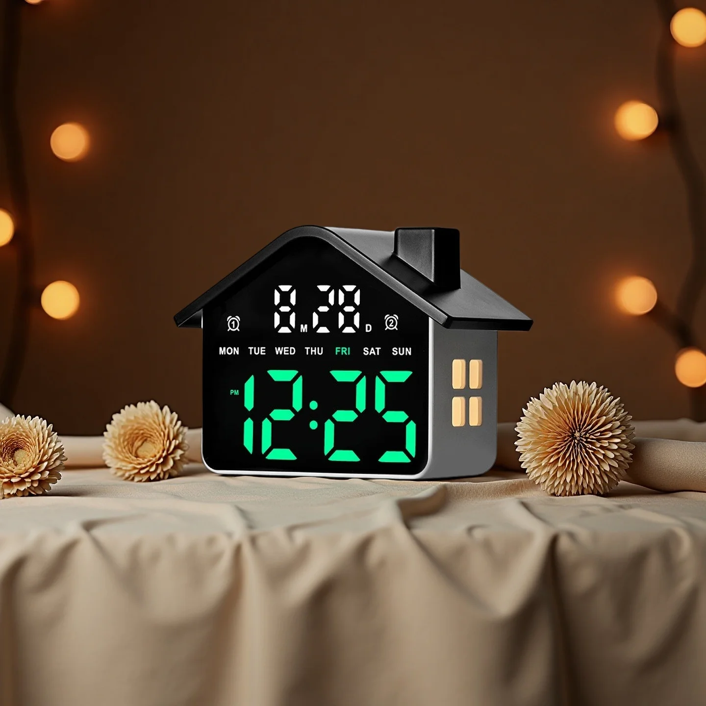 LED Digital Alarm Clock with Voice Control, Date Display, Adjustable Brightness, and Night Light