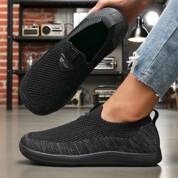 المرأة حذاء رياضة مسطح المتسكعون تنس Femimino السيدات الانزلاق على أحذية رياضية تنفس تنفس شبكة لينة حافي القدمين أحذية مشي 4