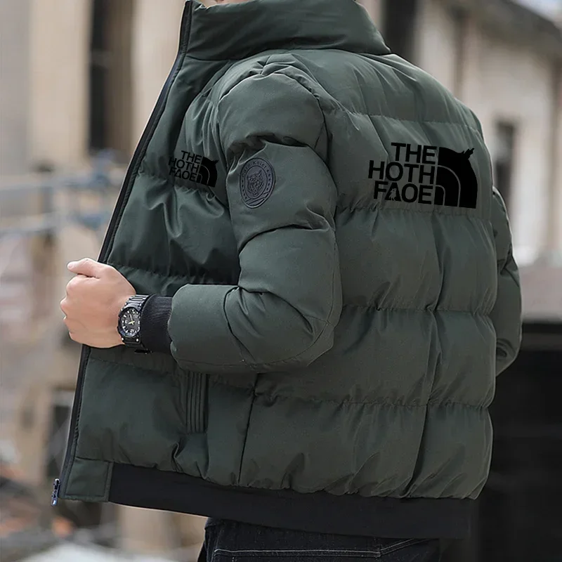 Fashion and Leisure New Winter Sports Thick Men's Warm Zipper Jacket Casual Men's Jacket Windproof Cotton Down Zipper Jacke