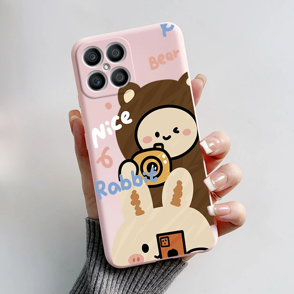 Exquisite Cartoon Painted Liquid Silicone Phone Case in Bumper Design