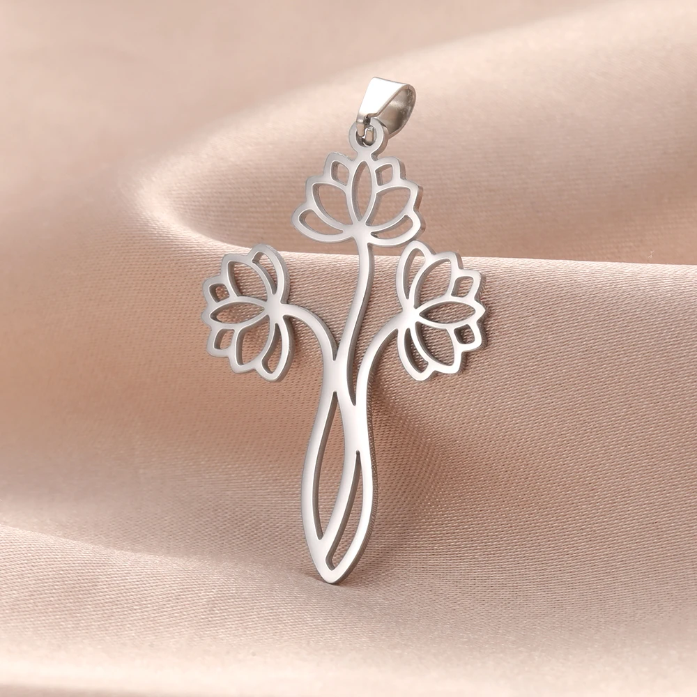 Dawapara Lotusblumen-Anhänger für Schmuckherstellung Yoga Buddhistisches Mandala OM Lotus-Anhänger Zubehör Edelstahl-Schmuck – Detail 17
