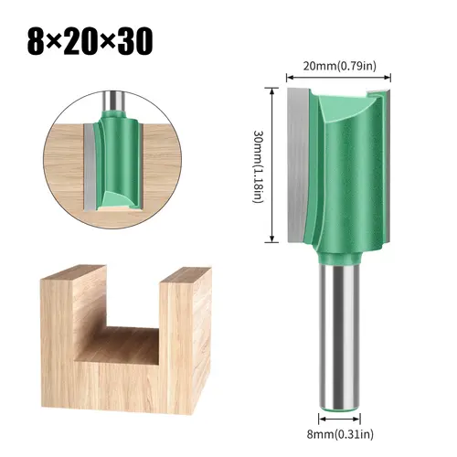 3mm-20mm Diameter 8mm Shank Straight Bit Tungsten Carbide Single Double Flute Router Bit Wood Milling Cutter For Woodwork Tool - Image 7
