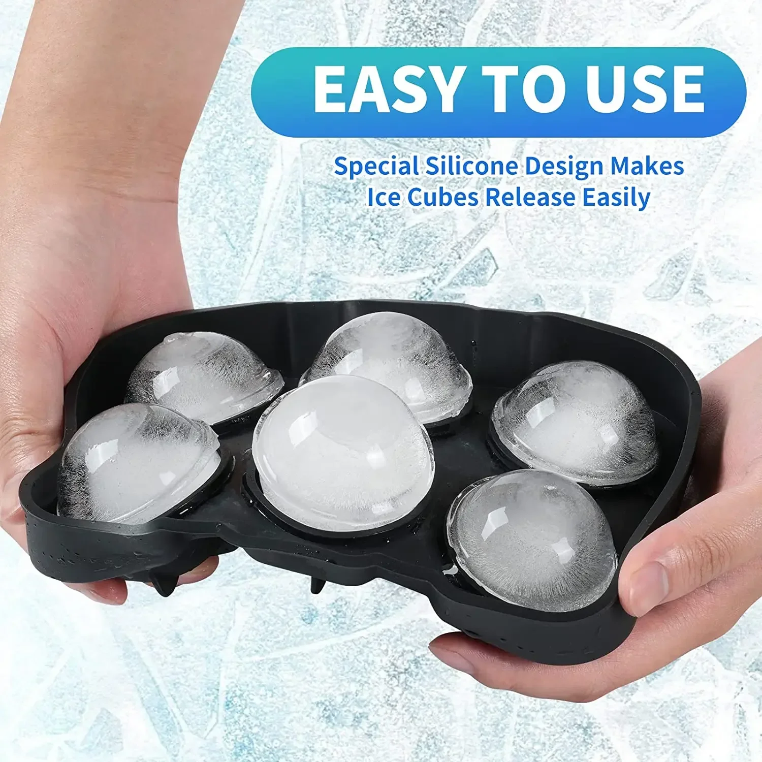 Stampo per cubetti di ghiaccio in silicone con 4 fori , imbuto e