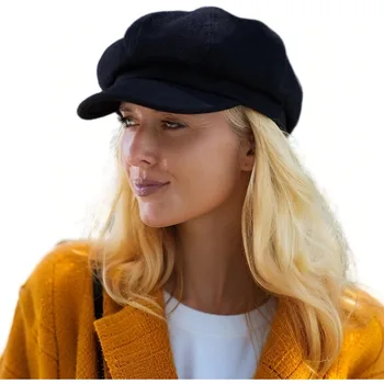 Wool Fashion Newsboy Hats for Women Winter Warm Pageboy Cabbie Cap Beret