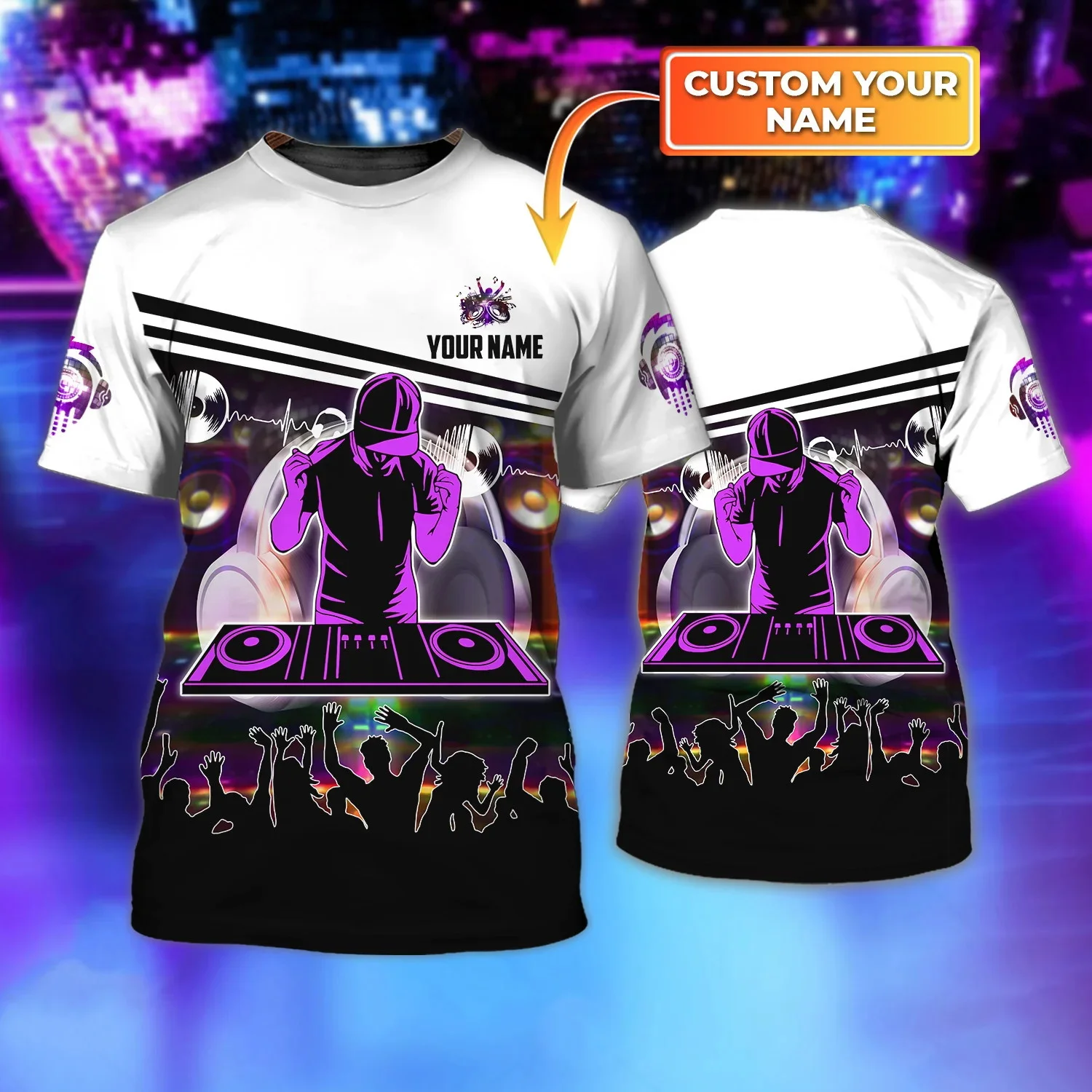2025 sommer Neue Mode DJ T-shirt Disc Jockey Personalisierte Name 3D Gedruckt männer t-shirt Unisex Casual Tees Tops TT-03