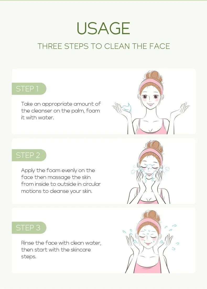 Vitamin C Facial Cleanser Skin Deep Cleansing Moisturizing Blackhead Removal skincare Face Wash Foam Face Cleanser Skin Care 6