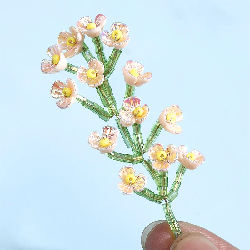 1 조각 모방 릴리 밸리 꽃 꽃다발 권선 손으로 짠 펜던트 DIY 쥬얼리 머리 장식 목걸이 액세서리
