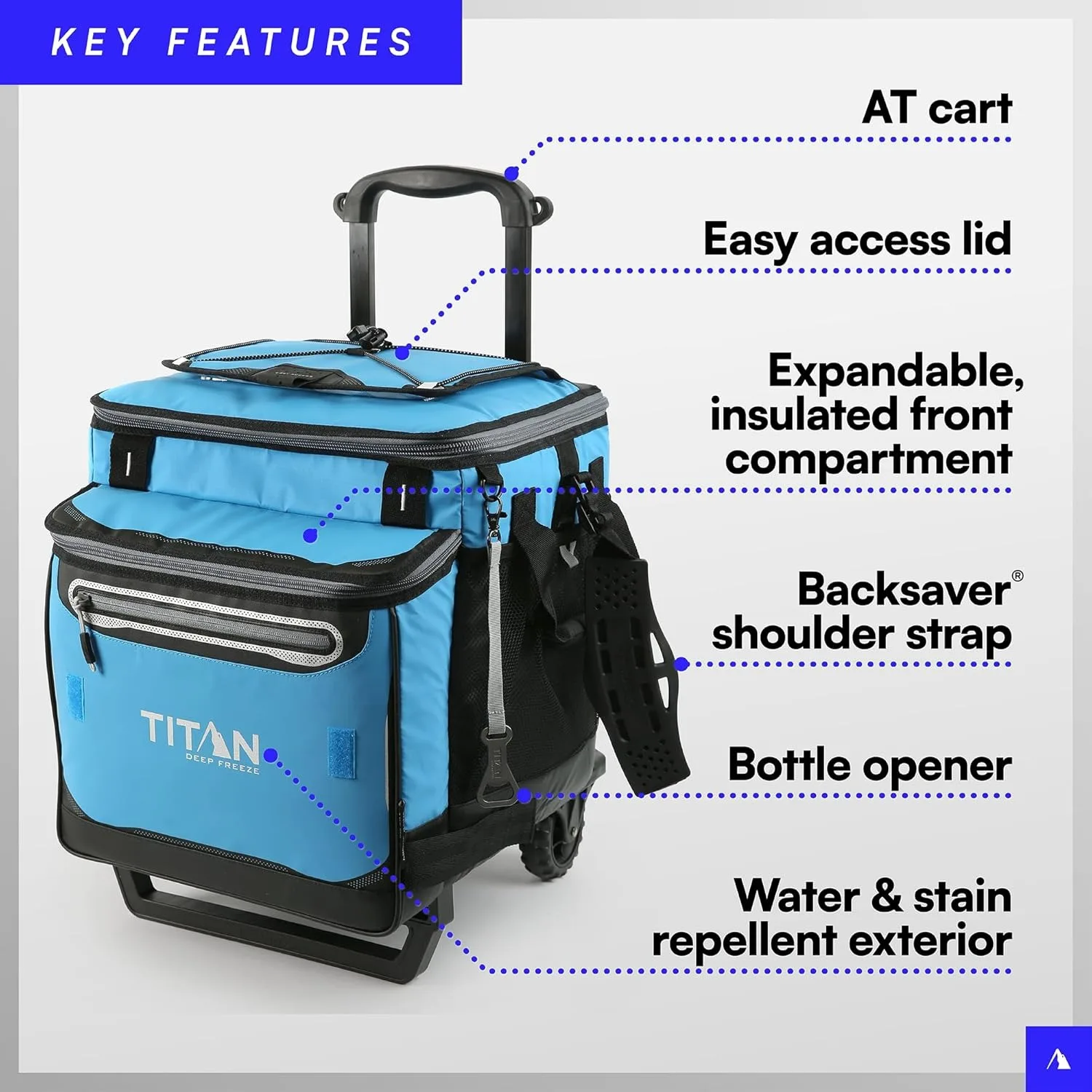 Deep Freeze 60 (50+10) Can Wheeled Cooler-Collapsible Rolling Cooler with Wheels and All-Terrain Cart