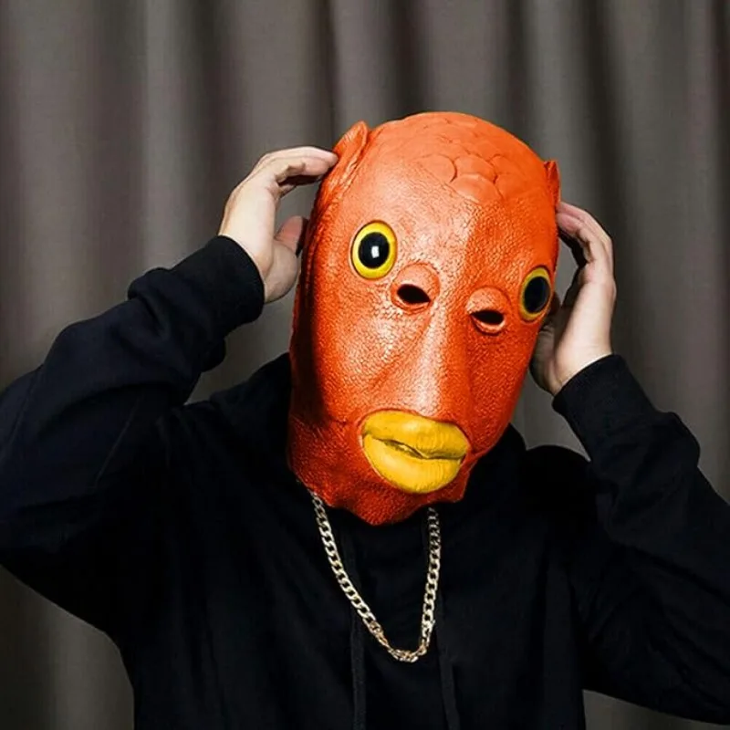 Halloween Mask Party Masks Face Mask 3d Face Masks Fish Head Mask Horror Mask Halloween Green Fish Head Monster Mask