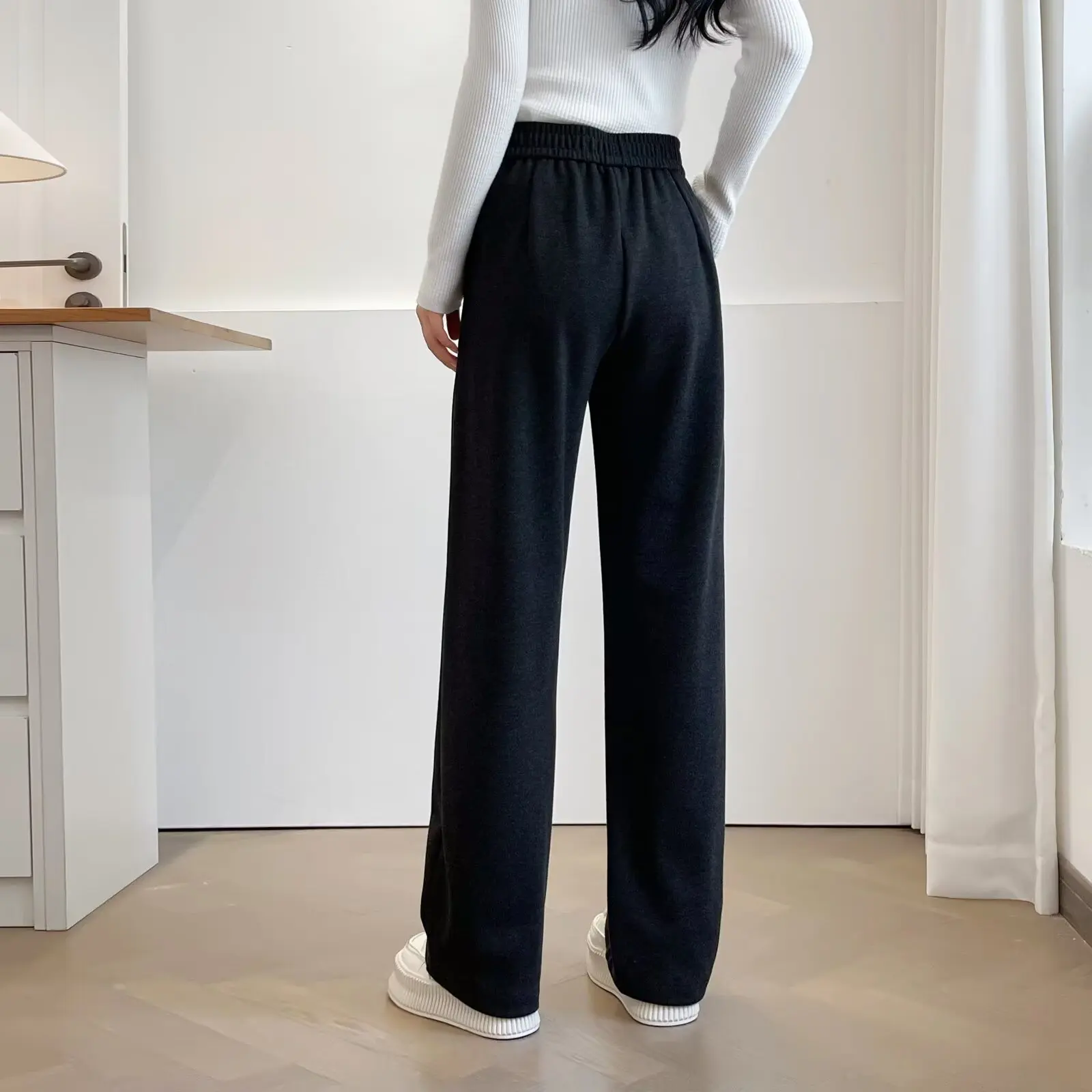 XXXXL Fashion Plus Size Women's Straight Leg Pants 2025 Autumn And Winter New Thickened Casual Trousers 2565