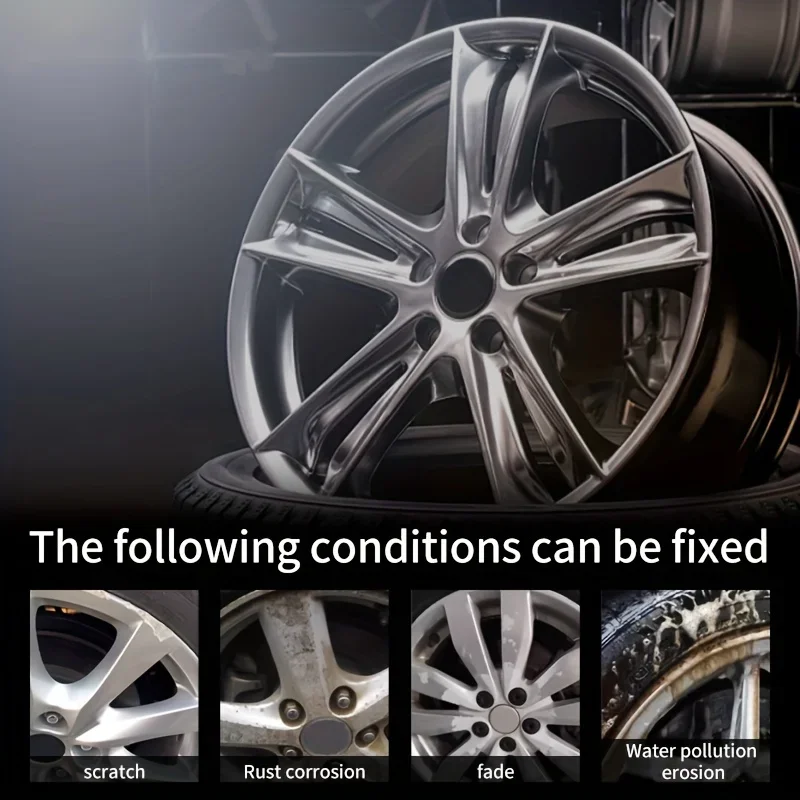 Car Wheel Rim Repair Paste for Scratch Refurbishment Tire Rim Scratch Paint Repair Black And White Silver Aluminum Alloy
