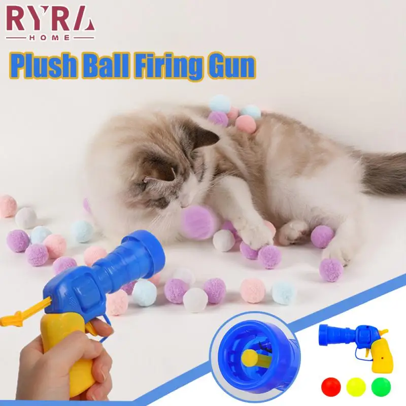 PlushBallShootingGunInteractiveLaunchTrainingCatToysCreative