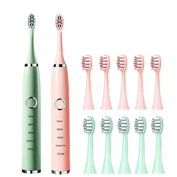 Najnowszy Sonic elektryczne szczoteczki do zębów dla dorosłych dzieci inteligentny czasomierz akumulator wybielanie szczoteczka IPX7 wodoodporna 4 szczotka tanie i dobre opinie MEEEGOU CN (pochodzenie) 21*2 4*2 4cm Electric Toothbrush Typ obrotu Rechargeable tooth brushes 1 x Toothbrush (Main Body) + 4 Brush