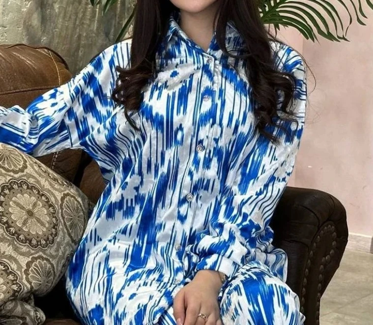 Pants Sets for Women 2024 Casual Style 2024 Spring Summer Vintage Loose Satin Printed Long Sleeved Wide Legged Women's Pants Set
