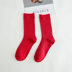 Vibrant Dance Sports Socks for Women - Breathable Cotton in Stunning Solid Colors (Red)