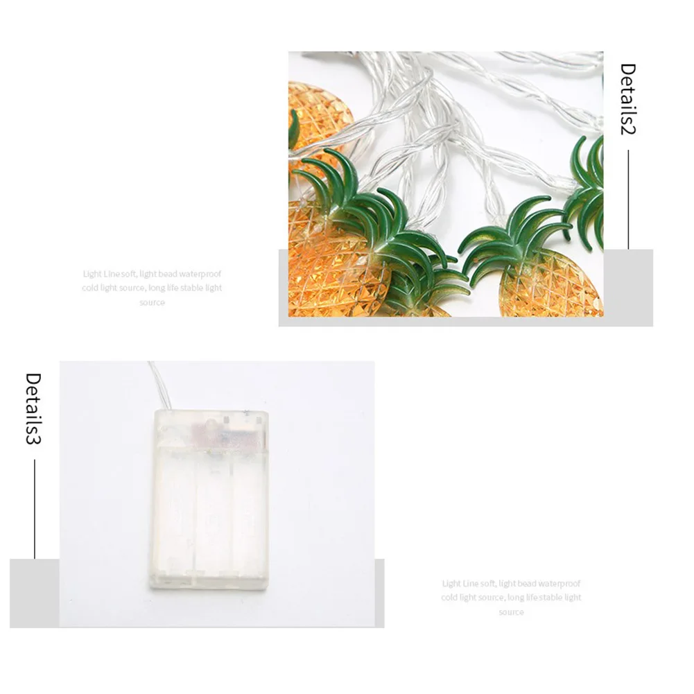 20LED Pineapple String Light Cartoon String Light Hawaii Party Decor Pineapple Fairy Lights Birthday Wedding Lamps 3 Meters