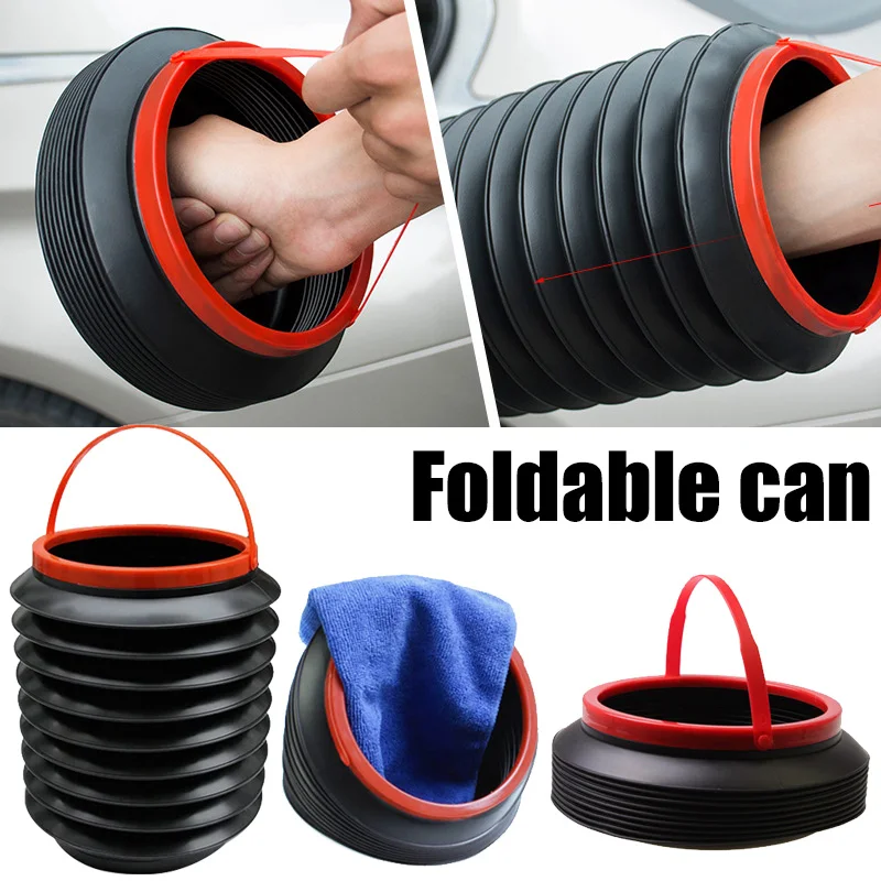 Poubelle de voiture pliable 4L, 2 pièces, seau rétractable  multifonctionnel, seau de stockage Portable, fournitures de voiture -  AliExpress