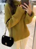 2024 Autumn/Winter New 100% Cashmere Wool Turtleneck Sweater Women's High Neck Knit Pullover Soft Comfortable Top Loose Jumper 3
