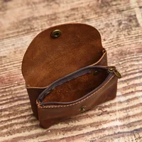 NUPUGOO – porte-monnaie rétro en cuir véritable pour hommes, Double portefeuille, petit sac pour cartes, porte-monnaie universel pour hommes et femmes 1