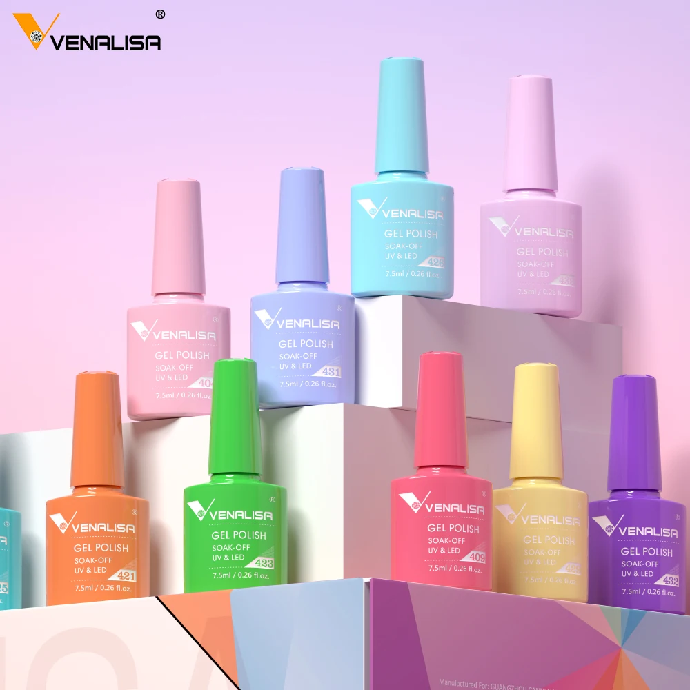 Nail Gel Polish VENALISA VIP4 7.5ml HEMA Free Semi Permanent Super Texture Gel Varnish Long Lasting Tempered TopCoat
