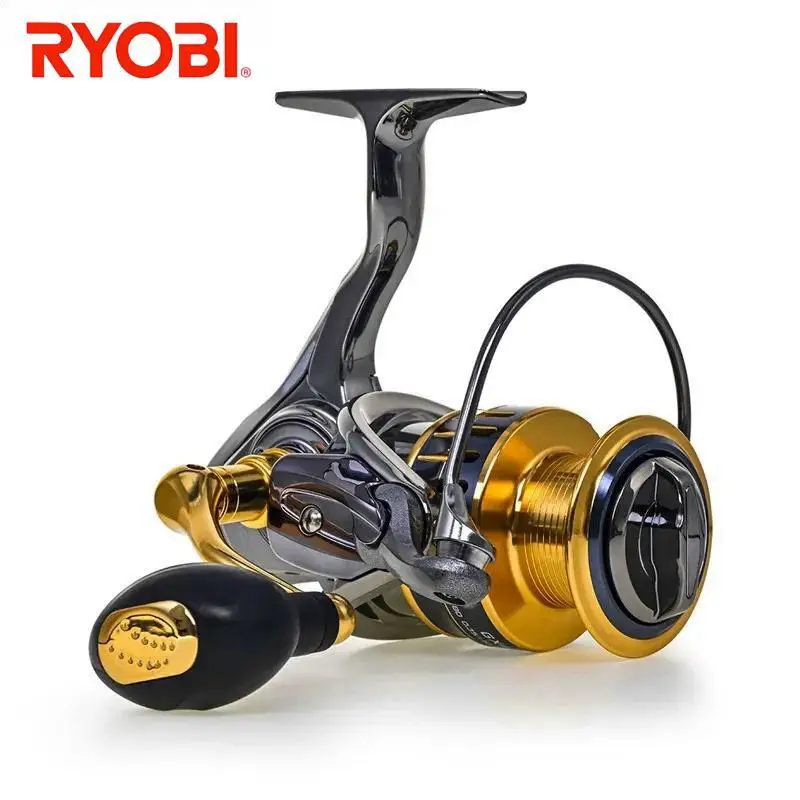 RYOBI 신상 올 메탈 낚시 릴, 최대 드래그 파워 스피닝 휠, 낚시 코일, 얕은 스풀, 모든 물에 적합, 25kg