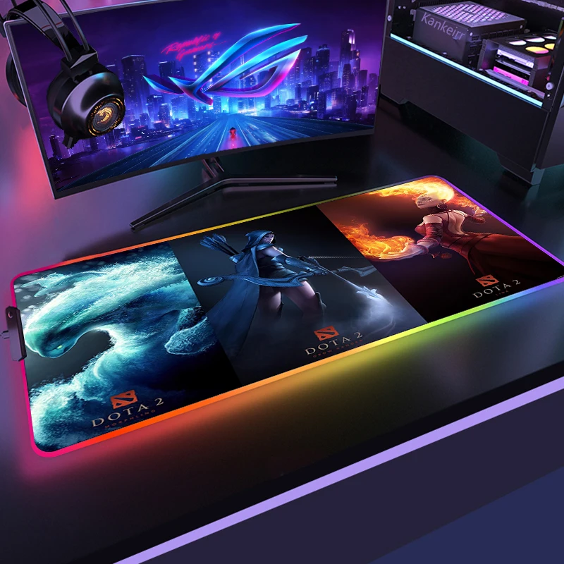 ӿ  RGB 콺 е, LED 콺 е, ̸ 콺 ī, PC ũ е Ʈ, Ʈ, Xl DOTA 2, 35x90cm