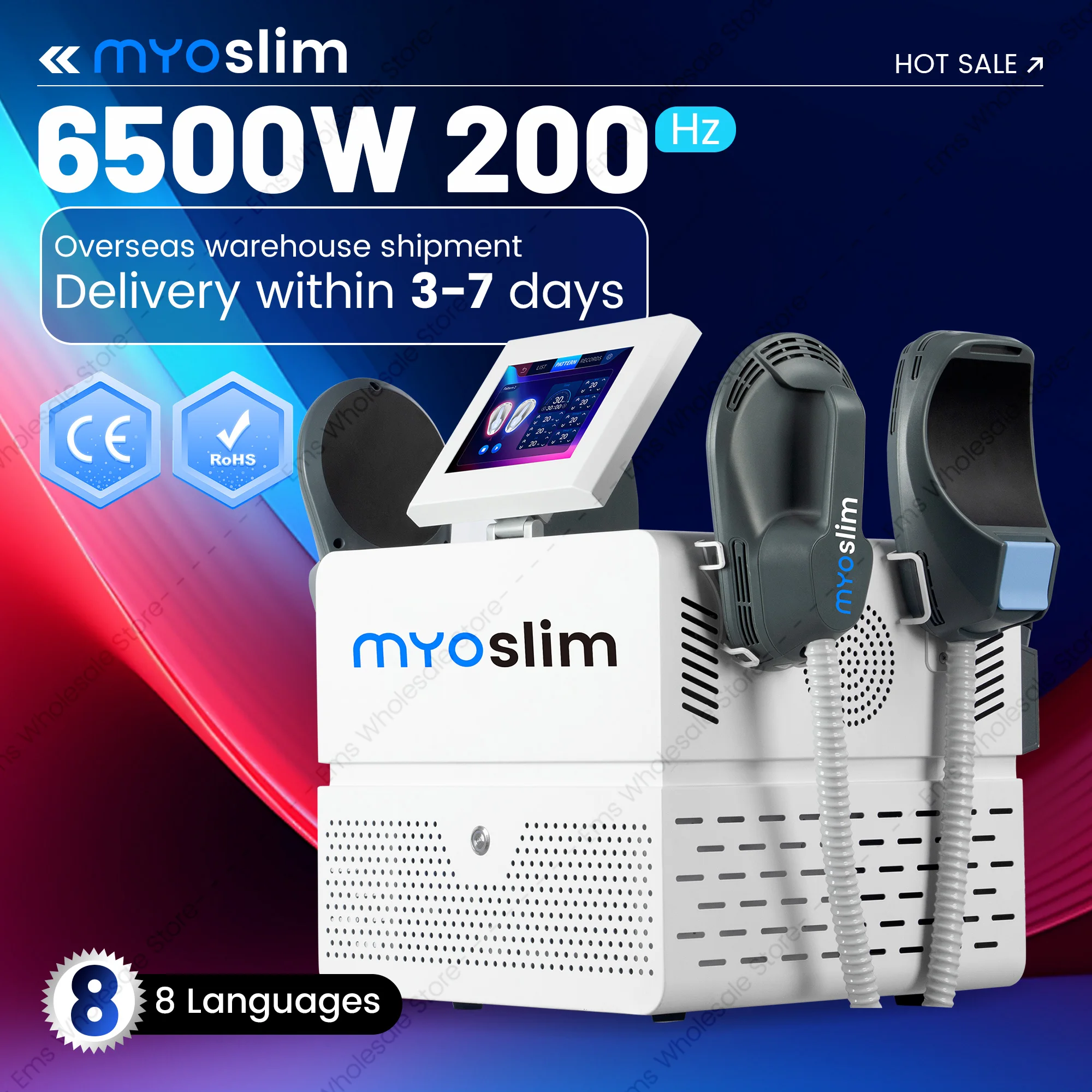 RF EMS Body Sculpting  Machine 6500W Sculpt Muscle Stimulation Abdominal Burning Fat Slimming Electromagnetic Weight Loss