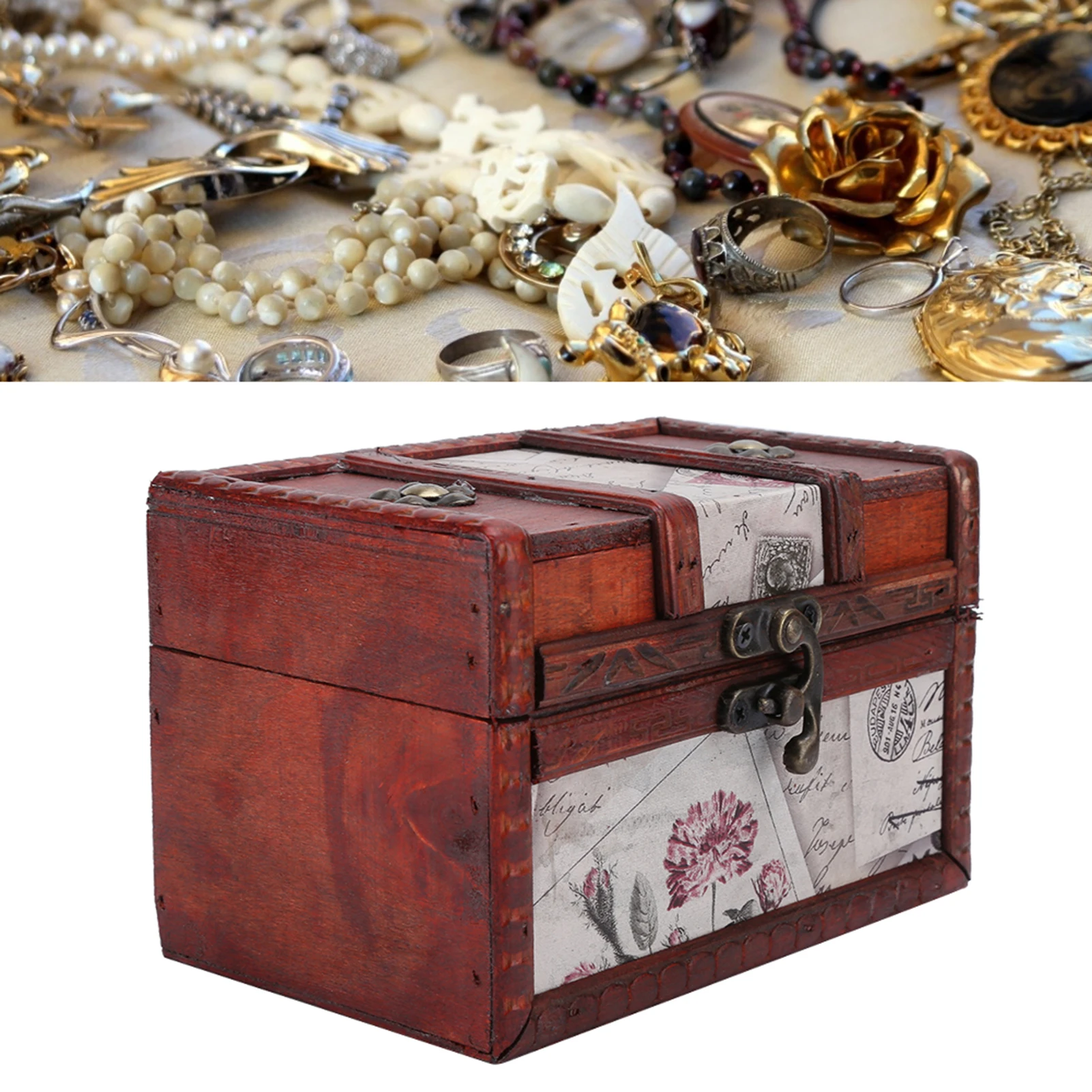 Jewelry Organizer Case Jewelry Box Organizer Case Portable Wooden Pu Jewelry Display Storage Case for Jewelry Jewelry Box