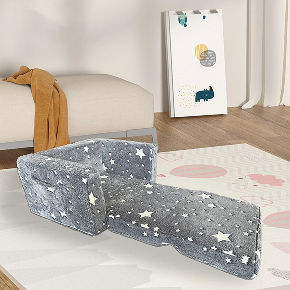 2-in-1 Folding Cute and Lazy Sofa Night Luminous Bath Chairs Children Armchair Infant Baby Girl Boys Practice Sitting Bath Stool 6