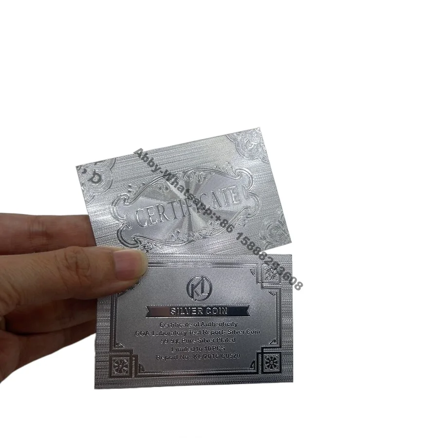 

Free shipping Silve plated foil coin certificate KL Certificate of Authenticity for commemorative coin challenge coin collection